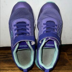 Saucony Purple and Teal Kids Sneakers